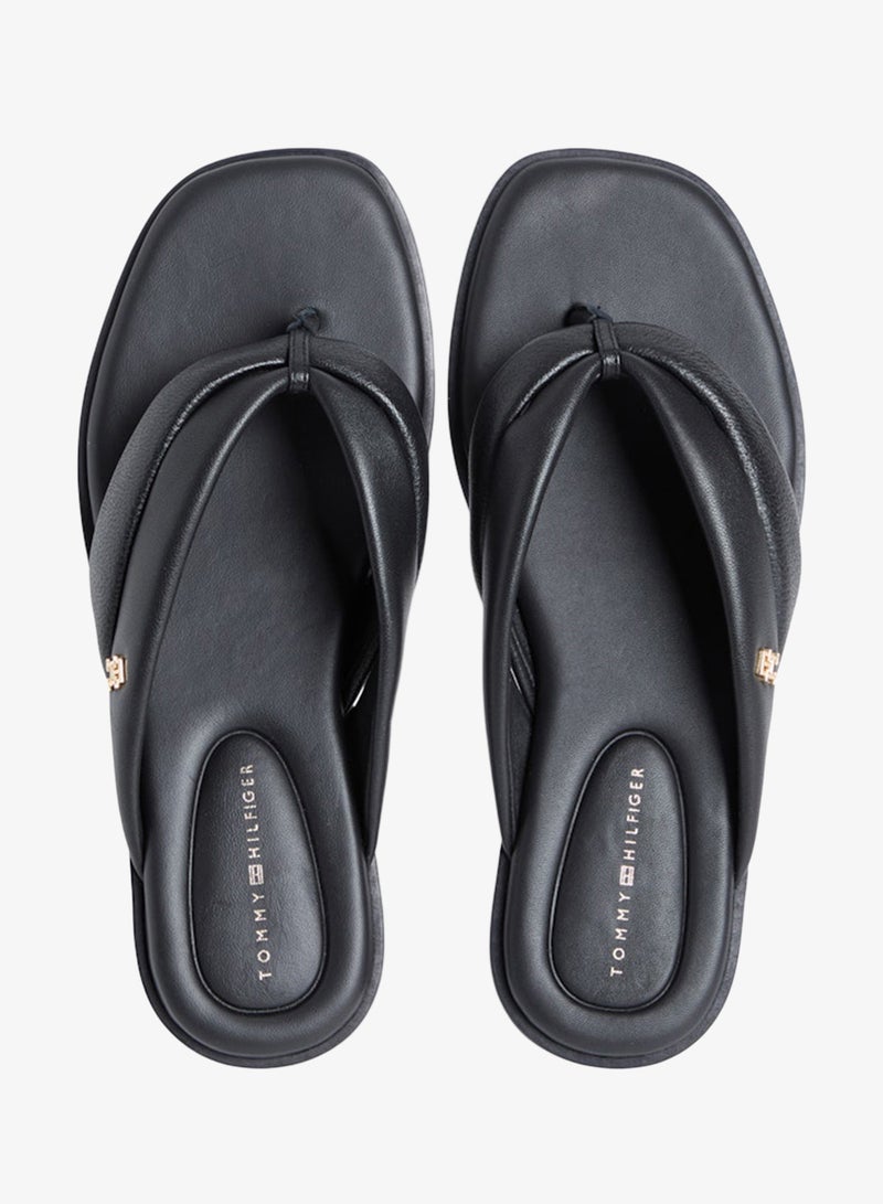 TOMMY HILFIGER Leather Toe Post Flip Flops - Image 5